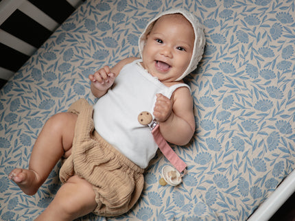 Mushie Linen Pacifier Clip 2-Pack