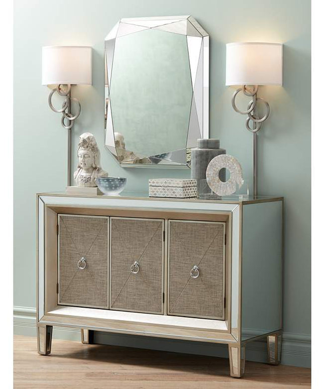 Possini Euro Circles Brushed Nickel Plug-In Wall Sconces Set of 2