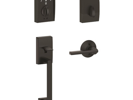 Schlage Touch Century Matte Black Touchscreen Keypad Electronic Deadbolt and Handle Lock