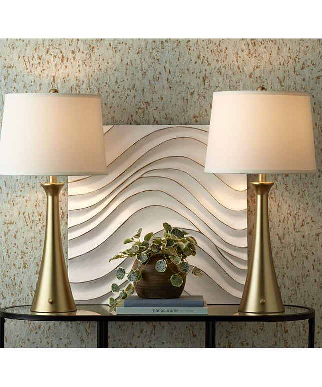 360 Lighting Karl 27 1/2" Modern Gold USB Table Lamps Set of 2
