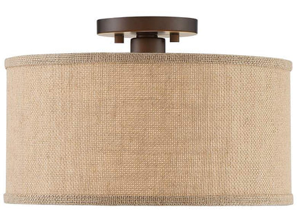 360 Lighting Adams Burlap Drum Shade Ceiling Lights Set of 2