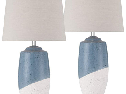 360 Lighting Aegean 28" High Coastal Blue Ceramic Table Lamp Set of 2