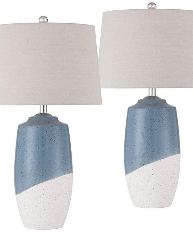 360 Lighting Aegean 28" High Coastal Blue Ceramic Table Lamp Set of 2