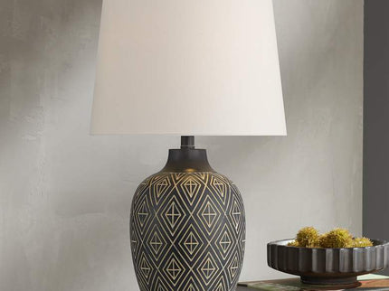 360 Lighting Benito 23 1/2" High Diamond Pattern Jar Table Lamp