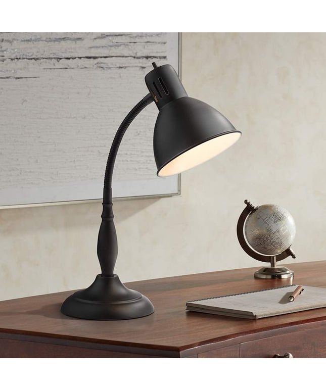 360 Lighting Breck 17" Traditional Bronze Flex Arm Gooseneck Desk Lamp