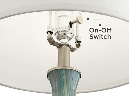 360 Lighting Cirrus Blue and Gray Art Glass Vase Table Lamps Set of 2