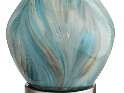 360 Lighting Cirrus Blue and Gray Art Glass Vase Table Lamps Set of 2