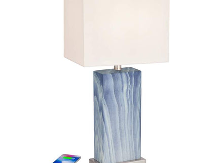 360 Lighting Connie 25" Blue USB Table Lamps with Dimmers Set of 2