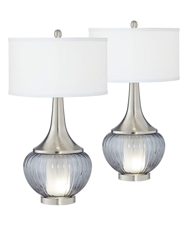 360 Lighting Courtney 28 1/2" Glass Night Light Table Lamps Set of 2