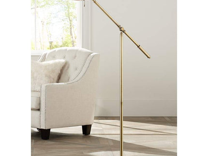 360 Lighting Dawson Antique Brass Adjustable Boom Arm Pharmacy Floor Lamp