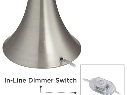 360 Lighting Gerson Brushed Nickel LED Table Lamps with Dimmers Set of 2