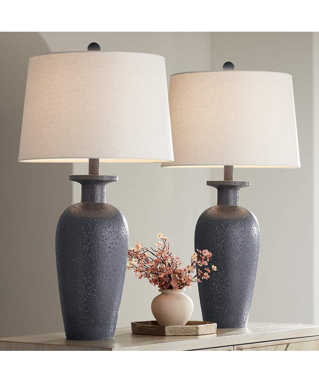 360 Lighting Glenwood 28" Charcoal Gray Table Lamps Set of 2
