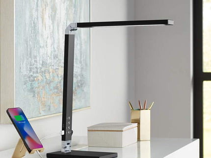 360 Lighting Jett 16 1/2" Black Modern LED Desk Lamp with USB Port