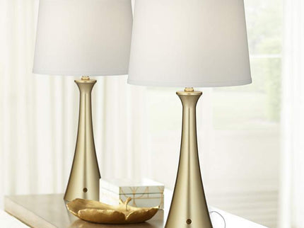 360 Lighting Karl 27 1/2" Modern Gold USB Table Lamps Set of 2