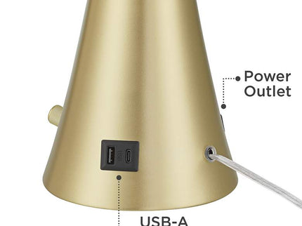 360 Lighting Karl 27 1/2" Modern Gold USB Table Lamps Set of 2