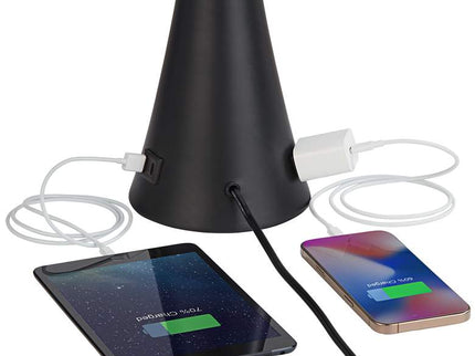 360 Lighting Karl 28 1/4" Black Finish Outlet-USB Table Lamps Set of 2