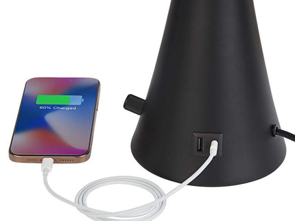 360 Lighting Karl 28 1/4" Black Finish Outlet-USB Table Lamps Set of 2