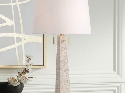 360 Lighting Lorena 29 1/4" Modern Brass and Sandstone Table Lamp