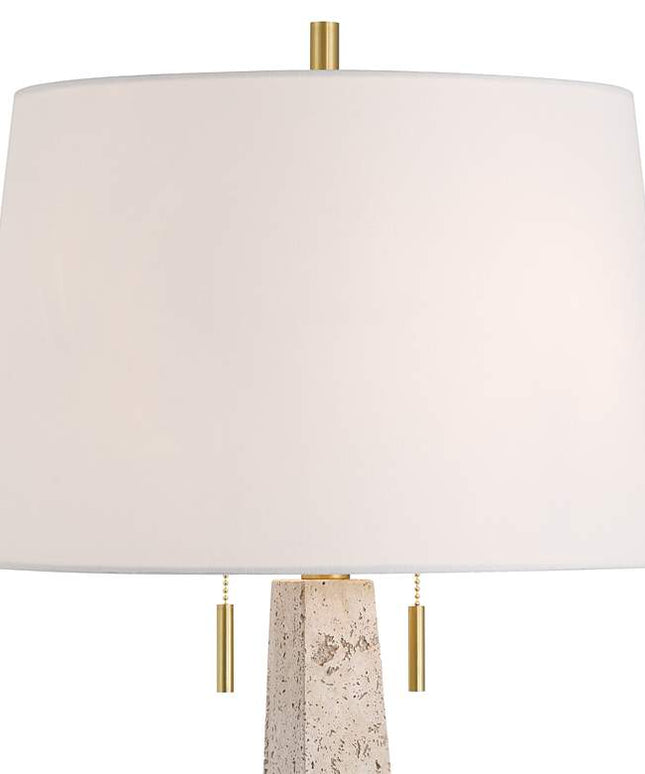 360 Lighting Lorena 29 1/4" Modern Brass and Sandstone Table Lamp