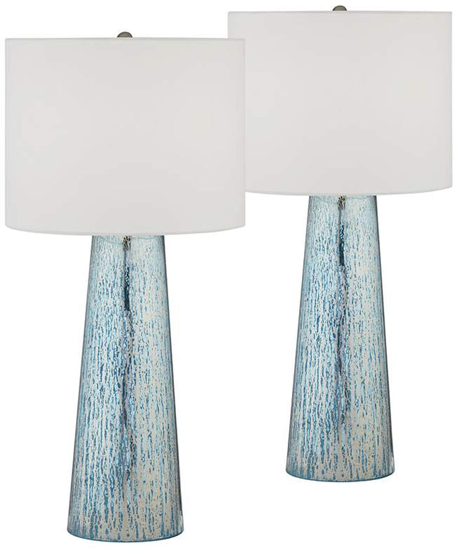 360 Lighting Marcus 30" Tapered Column Mercury Glass Lamps Set of 2