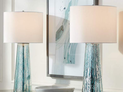 360 Lighting Marcus 30" Tapered Column Mercury Glass Lamps Set of 2