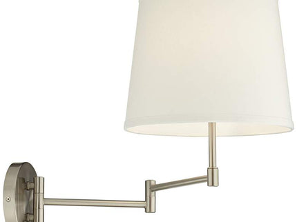 360 Lighting Oray Brushed Nickel Swing Arm Plug-In Wall Lamps Set of 2