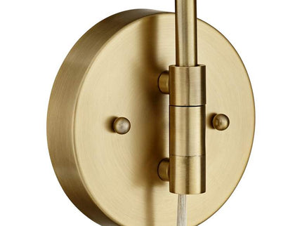 360 Lighting Patt Brushed Brass Swing Arm Plug-In Wall Lamps Set of 2