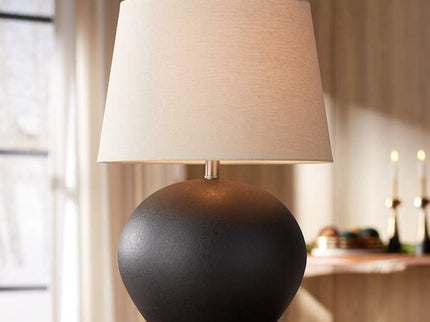 360 Lighting Paulo 24 1/2" High Matte Black Ceramic Pot Table Lamp