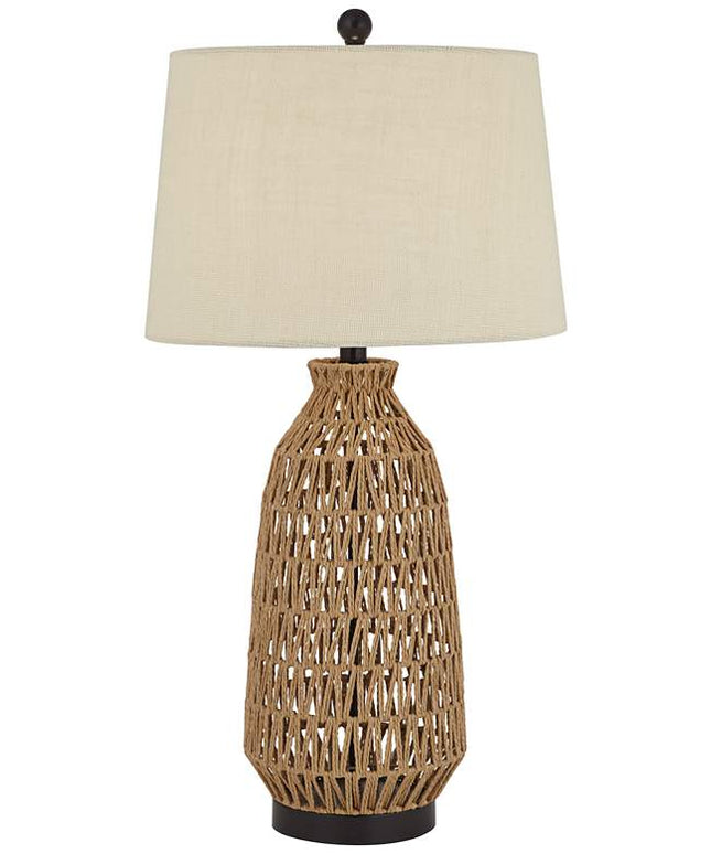 360 Lighting San Carlos 29" Modern Coastal Rattan Wicker Table Lamp
