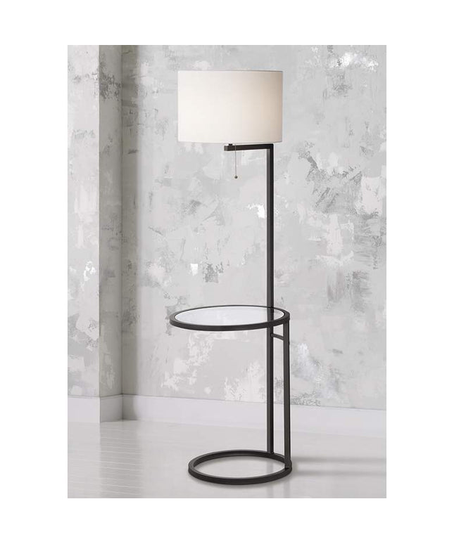 360 Lighting Space Saver 62" High Glass Tray Table Floor Lamp