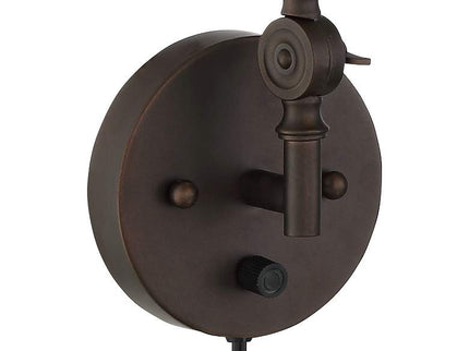 360 Lighting Wray Bronze Metal Adjustable Plug-In Wall Lamps Set of 2