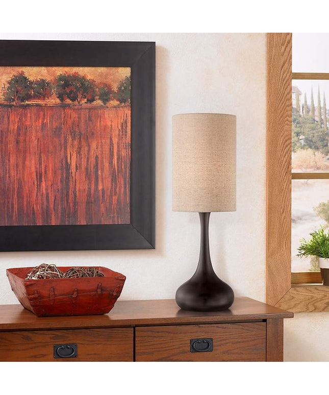 360 Lighting Moderne Droplet 24 1/2" Bronze Modern Table Lamp