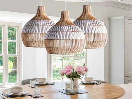 Elaris white rattan pendant lamp shade
