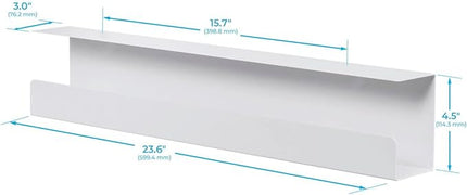 Monoprice Under Desk Cable Tray – Steel, White (Workstream Collection)