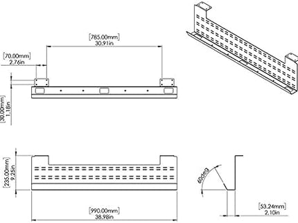 Under-Desk Cable Management Tray & Modesty Panel