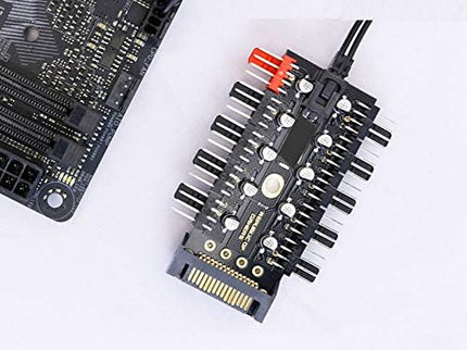 Fan Controller pc Chassis Fan Hub CPU Cooling Fan hub pc 10 Port 12 V SATA to Fan-Header with 4 Pin PWM Controller Corsair Fan