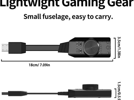 USB Sound Card Virtual 7.1 Surround Sound USB External Sound Card Adapter with PUBG Sound Effects for PC/PS4/PS5/Mac/Gaming Headset,Plug and Play