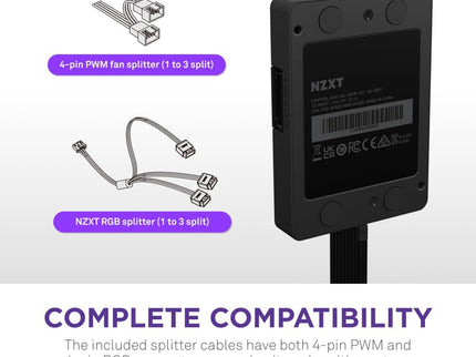 NZXT Control Hub – Digital RGB & PWM Fan Controller, Supports 5 PWM or 4 NZXT Fans, CAM Software Powered