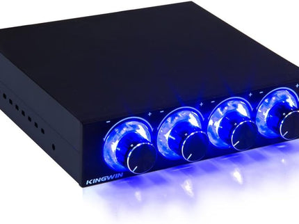 Kingwin 4-Channel Fan Controller – LED Display, 3.5" Bay, Independent Knob Control, Easy Setup
