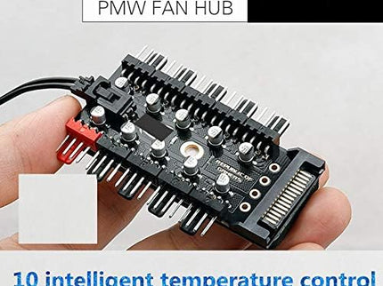 Fan Controller pc Chassis Fan Hub CPU Cooling Fan hub pc 10 Port 12 V SATA to Fan-Header with 4 Pin PWM Controller Corsair Fan
