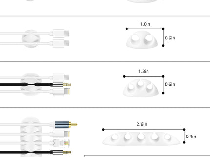 White Cable Management Organizer Kit