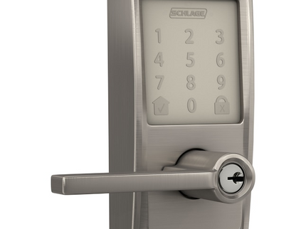 Schlage Encode Lever Century-Latitude Satin Nickel Smart Wi-Fi and Bluetooth Touchscreen Keypad Electronic Handle Lock