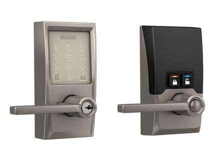 Schlage Encode Lever Century-Latitude Satin Nickel Smart Wi-Fi and Bluetooth Touchscreen Keypad Electronic Handle Lock