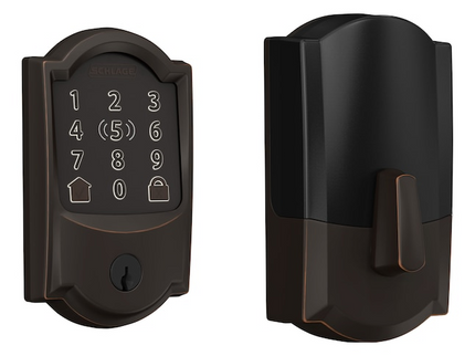 Schlage Encode Plus Camelot Aged Bronze Smart Wi-Fi and Bluetooth Touchscreen Keypad Electronic Deadbolt Lock