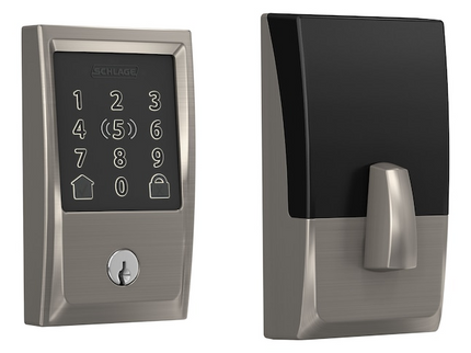 Schlage Encode Plus Century Satin Nickel Smart Wi-Fi and Bluetooth Touchscreen Keypad Electronic Deadbolt Lock