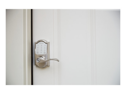 Schlage Encode Lever Camelot-Accent Satin Nickel Smart Wi-Fi and Bluetooth Touchscreen Keypad Electronic Handle Lock