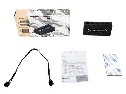 Thermalright Fan Hub Controller Rev.A – 10-Port 4-Pin 12V, SATA Powered, Magnetic + Paste, Supports 10 Fan Groups