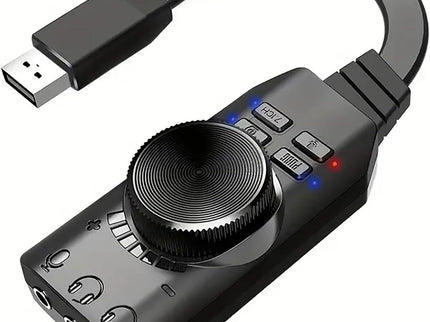 USB Sound Card Virtual 7.1 Surround Sound USB External Sound Card Adapter with PUBG Sound Effects for PC/PS4/PS5/Mac/Gaming Headset,Plug and Play