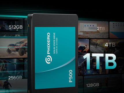 PHIXERO SSD 1TB 3D NAND TLC & SLC Cache SATA Ⅲ 2.5 inch Interne Solid State Drive for Laptop/Desktop PC/Mini PC - P500