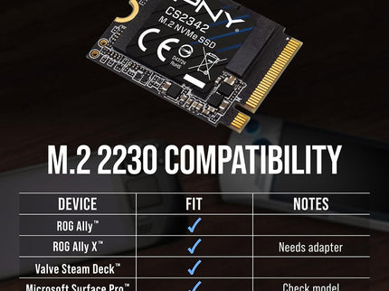 PNY CS2342 1TB Gen4 PCIe NVMe M.2 2230 3D NAND SSD